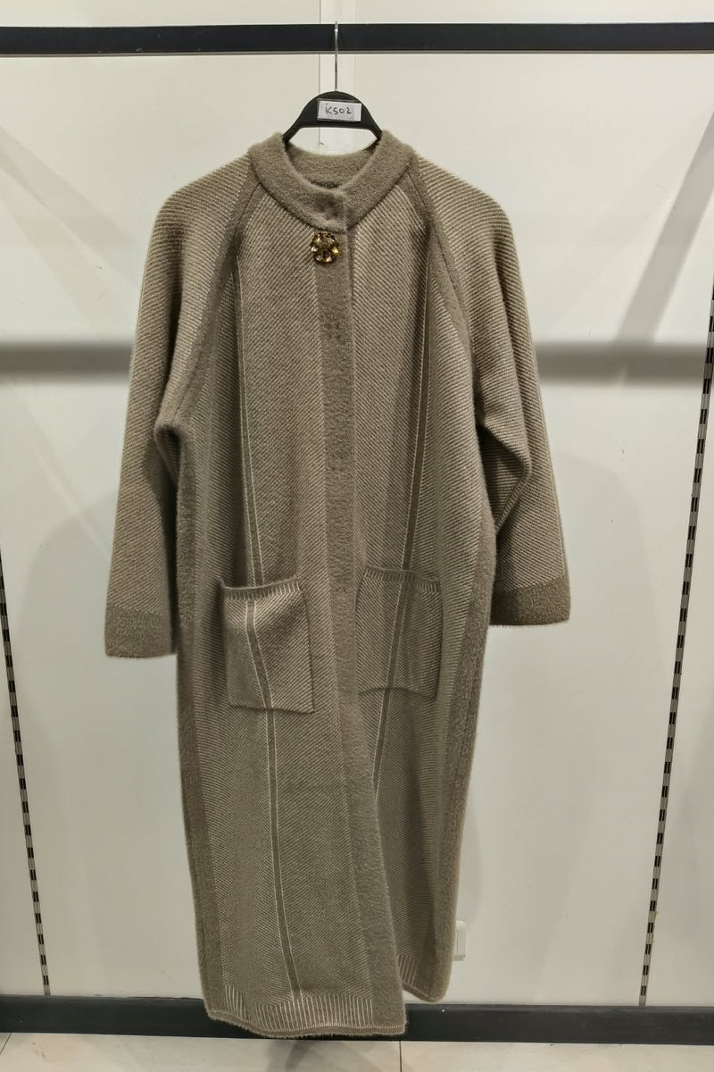 Manteau en maille tecturé
