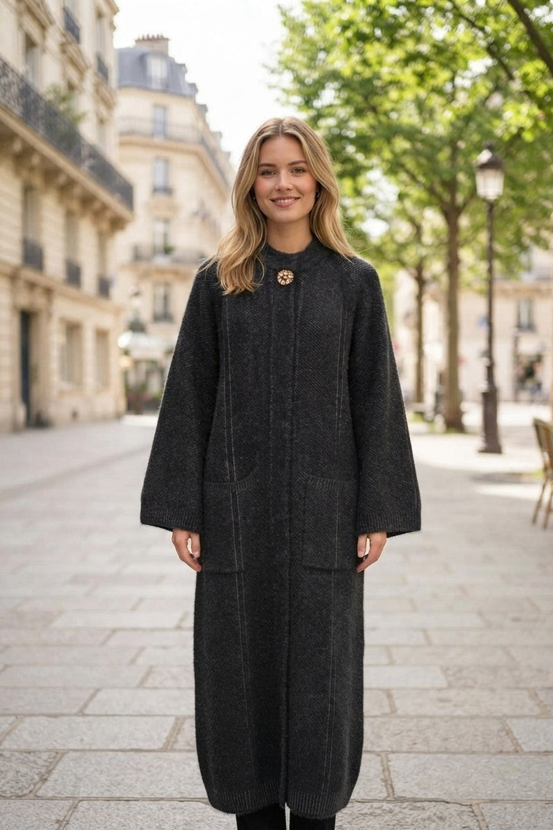 Manteau en maille tecturé