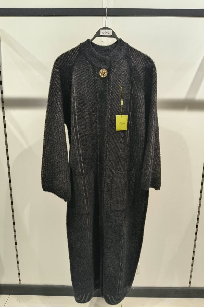 Manteau en maille tecturé