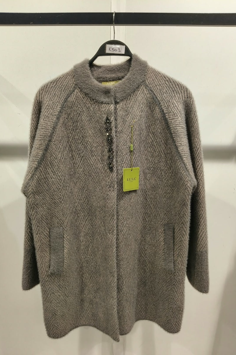 Manteau en maille tecturé