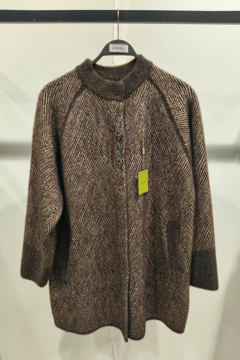 Manteau en maille tecturé