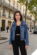 Veste jean stretch quatre poches (délavé) T36-T44