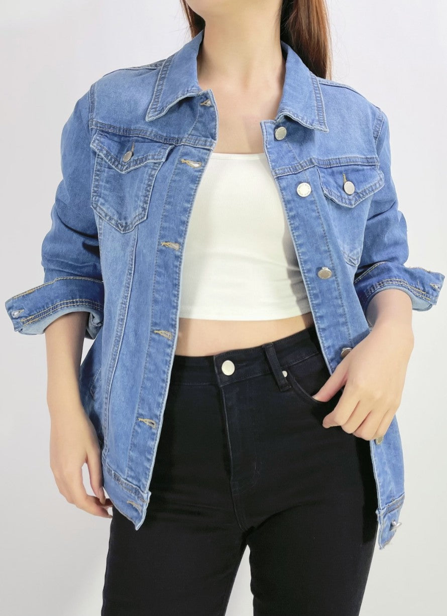 Veste jean stretch quatre poches T46-T54