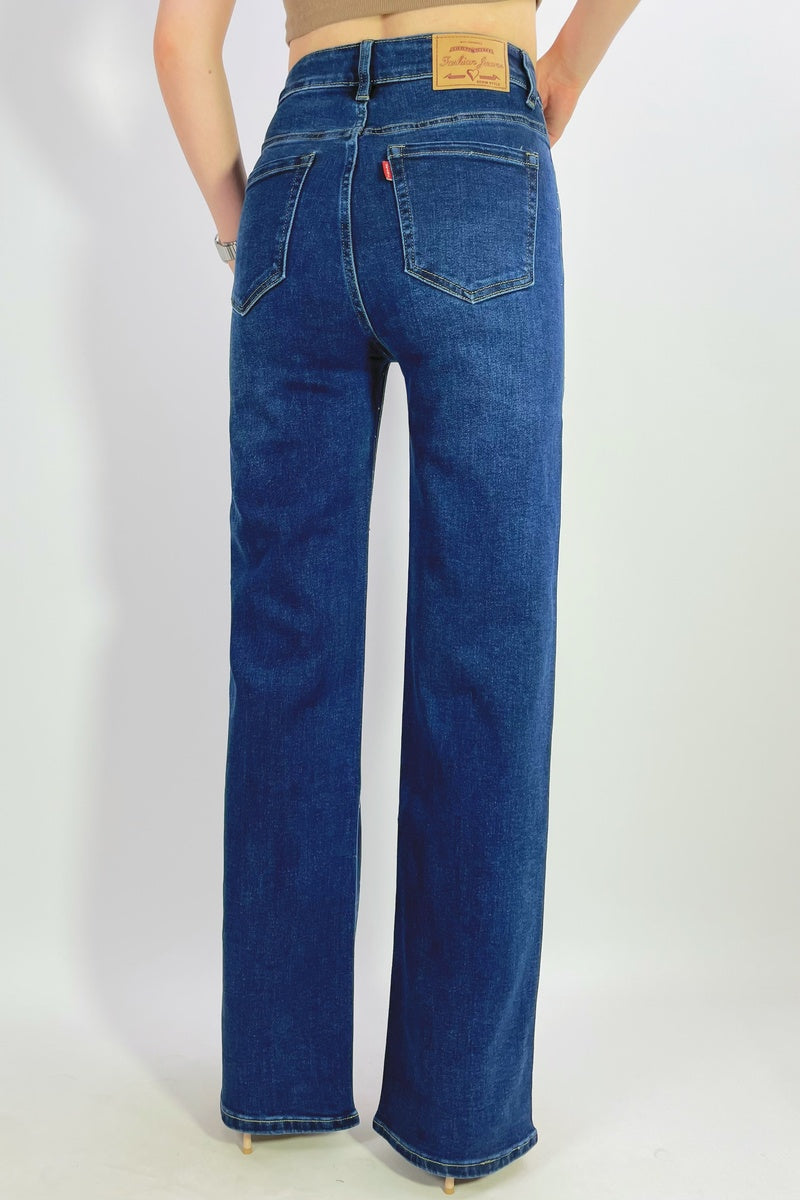 Jean premium coupe droite stretch avec strass T36-T46
