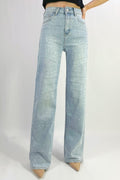 Jean premium coupe droite stretch avec motif strass T36-T46