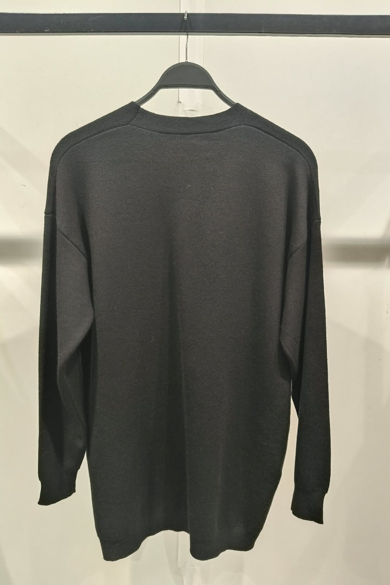 Gilet long boutonné en maille fine