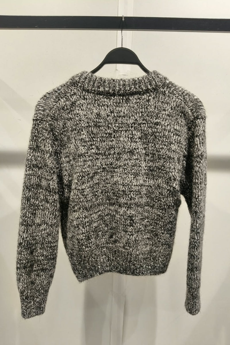 Gilet court zippé scintillant en maille duveteuse, idéal pour un look tendance en discothèque
