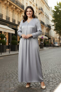 Robe longue unie boutonnée tissu très agréable