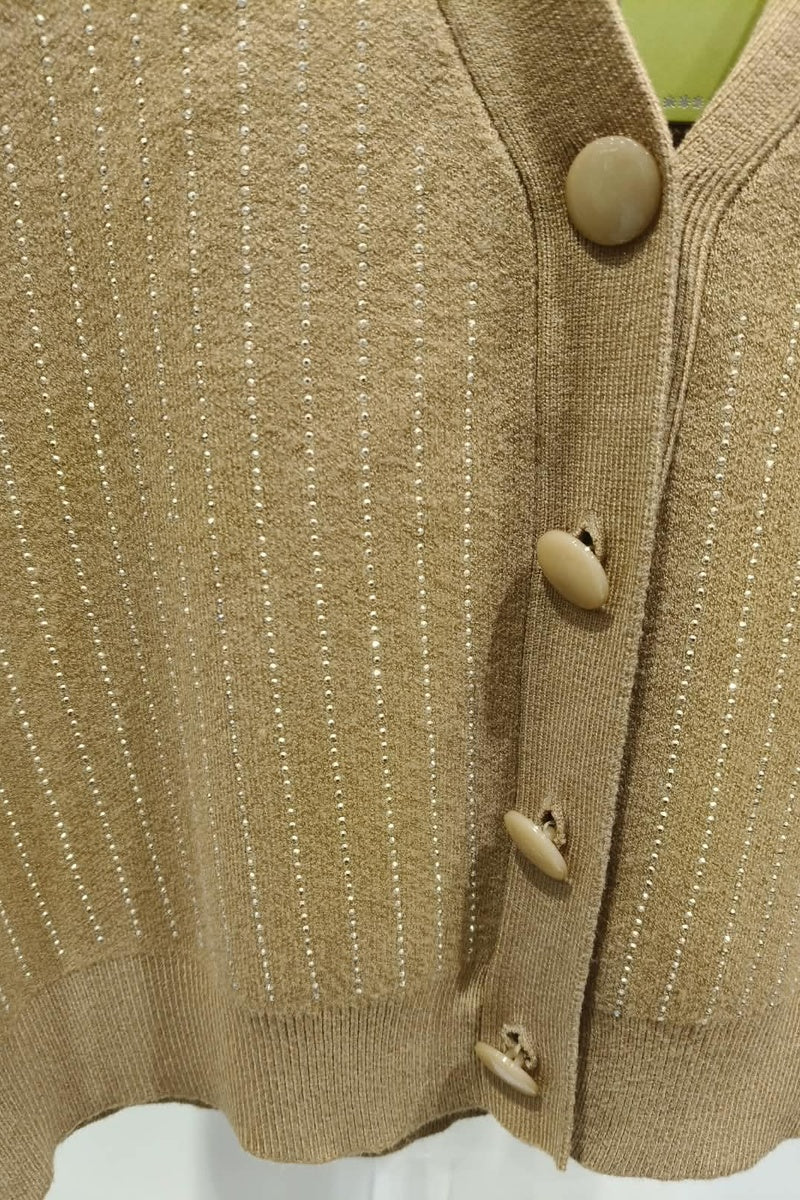Gilet chic en maille avec strass