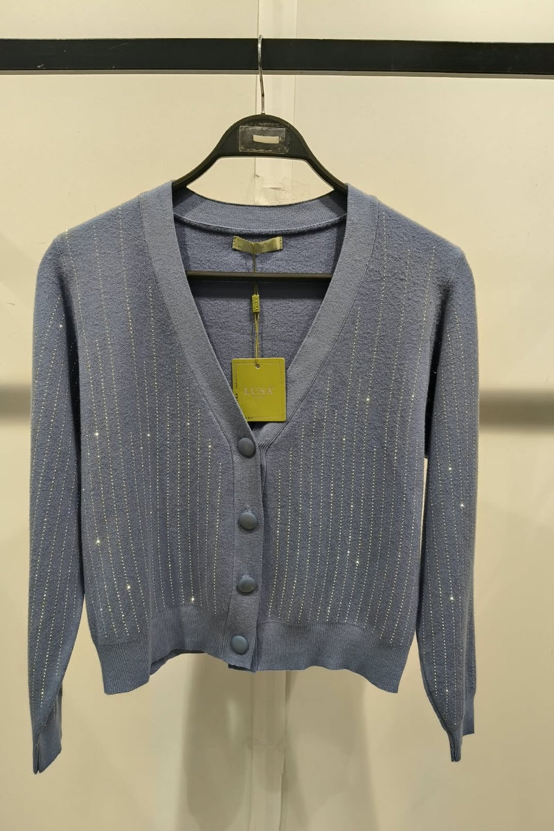 Gilet chic en maille avec strass