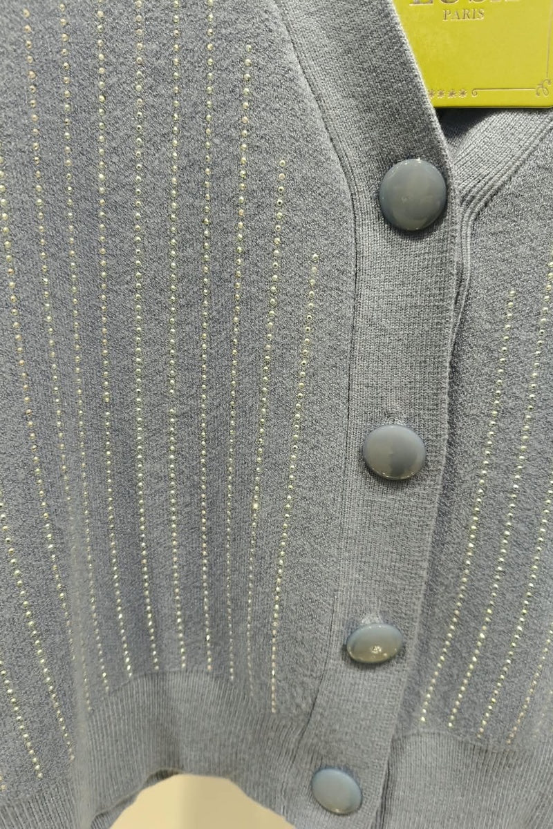Gilet chic en maille avec strass