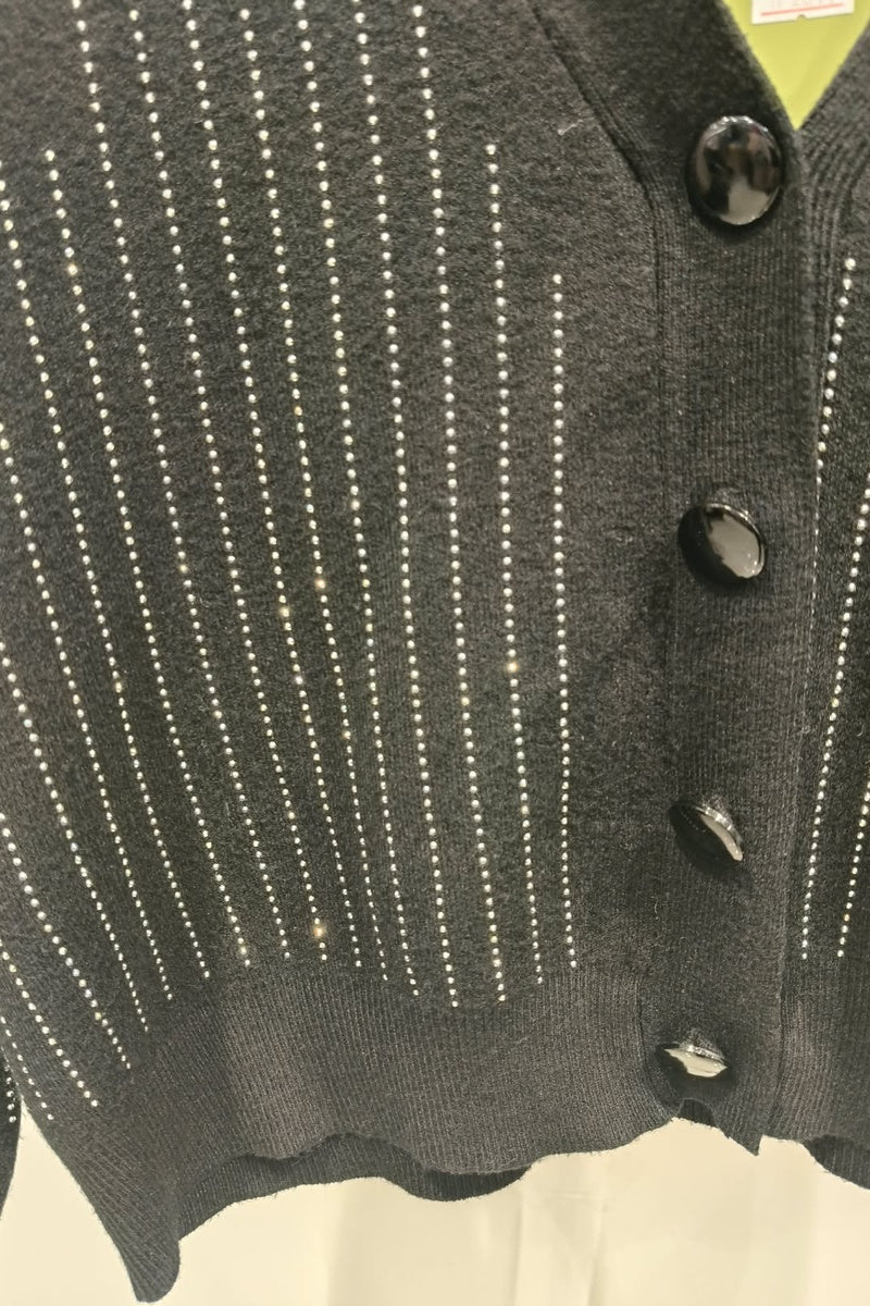 Gilet chic en maille avec strass