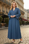 Robe longue en jean premium à col original