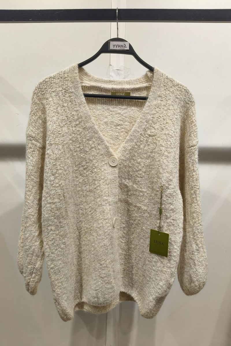 Gilet en maille chiné style alpaga oversize