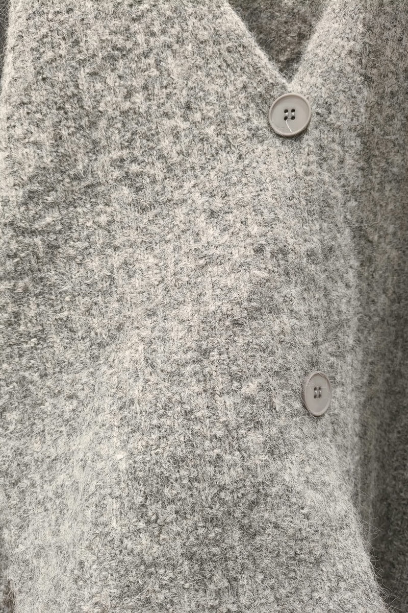 Gilet en maille chiné style alpaga oversize