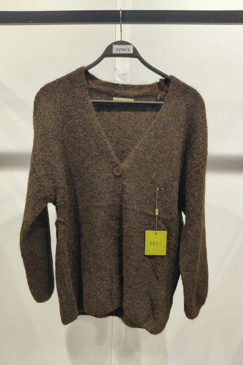 Gilet en maille chiné style alpaga oversize
