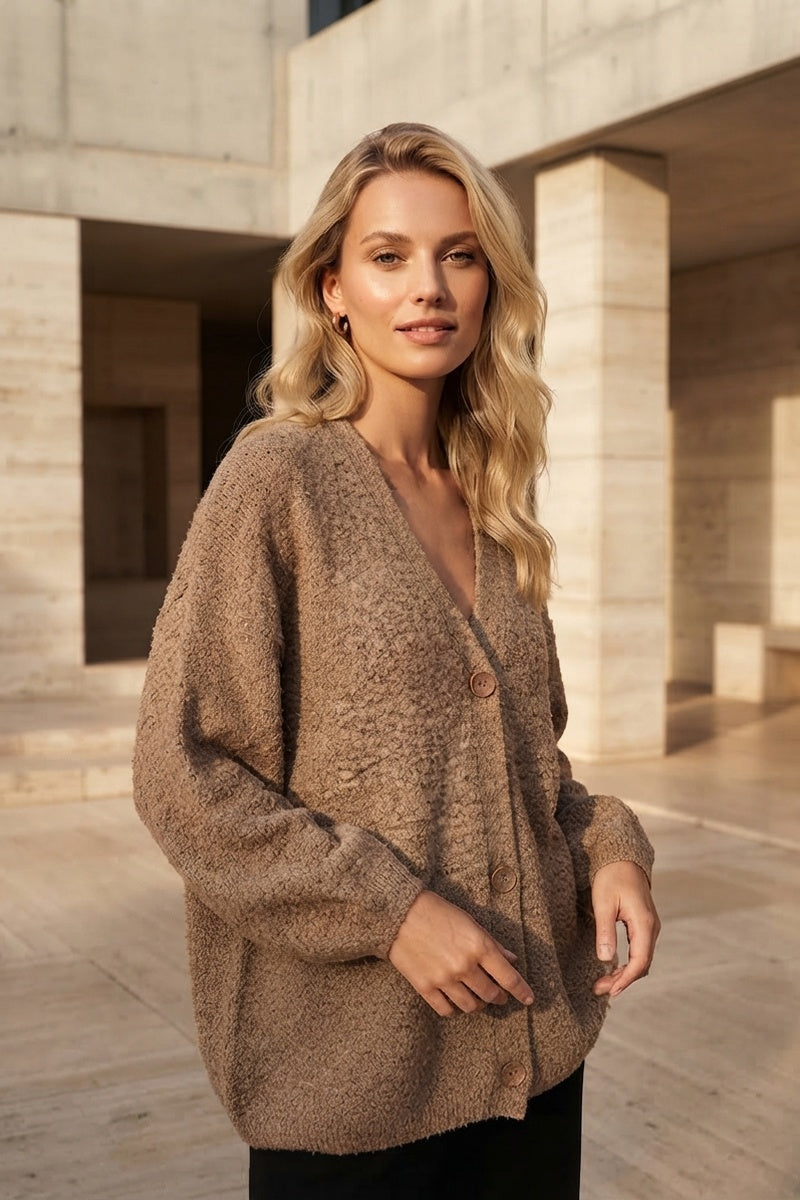 Gilet en maille chiné style alpaga oversize