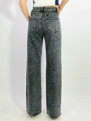 Jean taille haute wide leg stretch 5 poches, T36-T44 H020-2