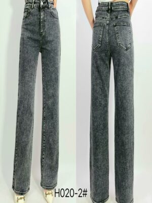 Jean taille haute wide leg stretch 5 poches, T36-T44 H020-2