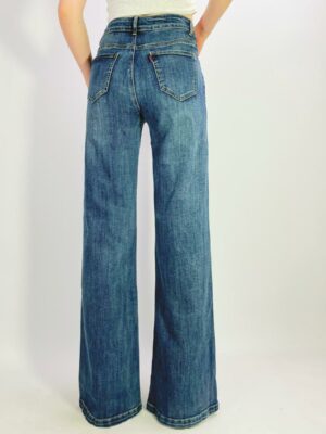 Jean premium stretch wide leg avec strass T38-T48 H055