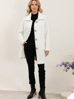 Veste en fourrure douce bouton élégant L2602