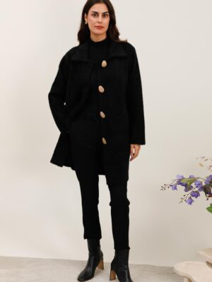 Veste en fourrure douce bouton élégant L2602