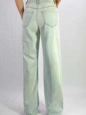 Jean premium wide leg broderie et strass T36-T46 H058-1