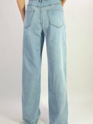 Jean premium wide leg broderie et strass T36-T46 H058-2