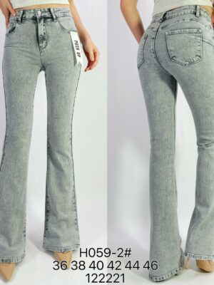 Jean premium push up flare stretch effet délavé T36-T46 H059-2
