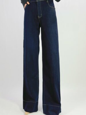Jean brut taille haute wide leg stretch 5 poches T36-T46 H063