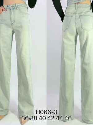Jean premium wide leg délavé stretch T36-T46 H066-3