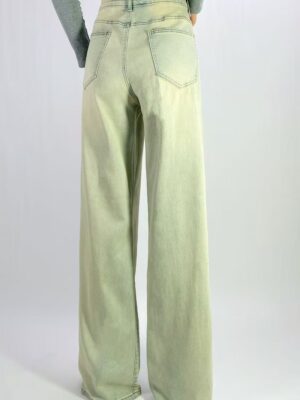 Jean premium wide leg délavé effet vintage stretch T36-T46 H066