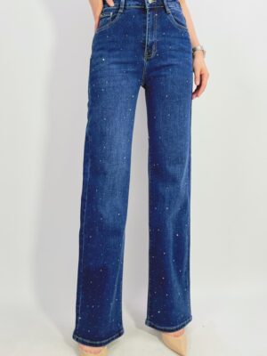 Jean premium coupe droite stretch avec strass T36-T46 L8855