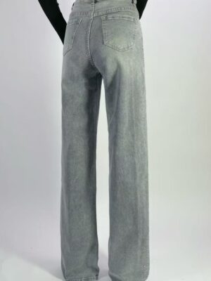 Jean premium coupe droite stretch avec strass sur les côtés T36-T46 L8868