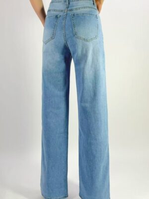 Jean premium coupe droite stretch avec strass T36-T46 L8873