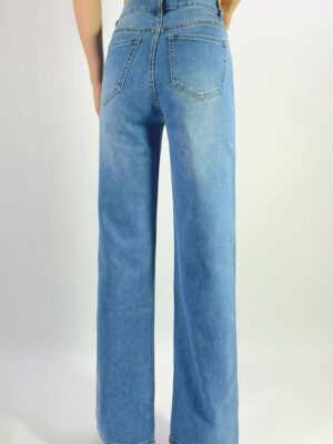 Jean premium coupe droite stretch avec strass T36-T46 L8874